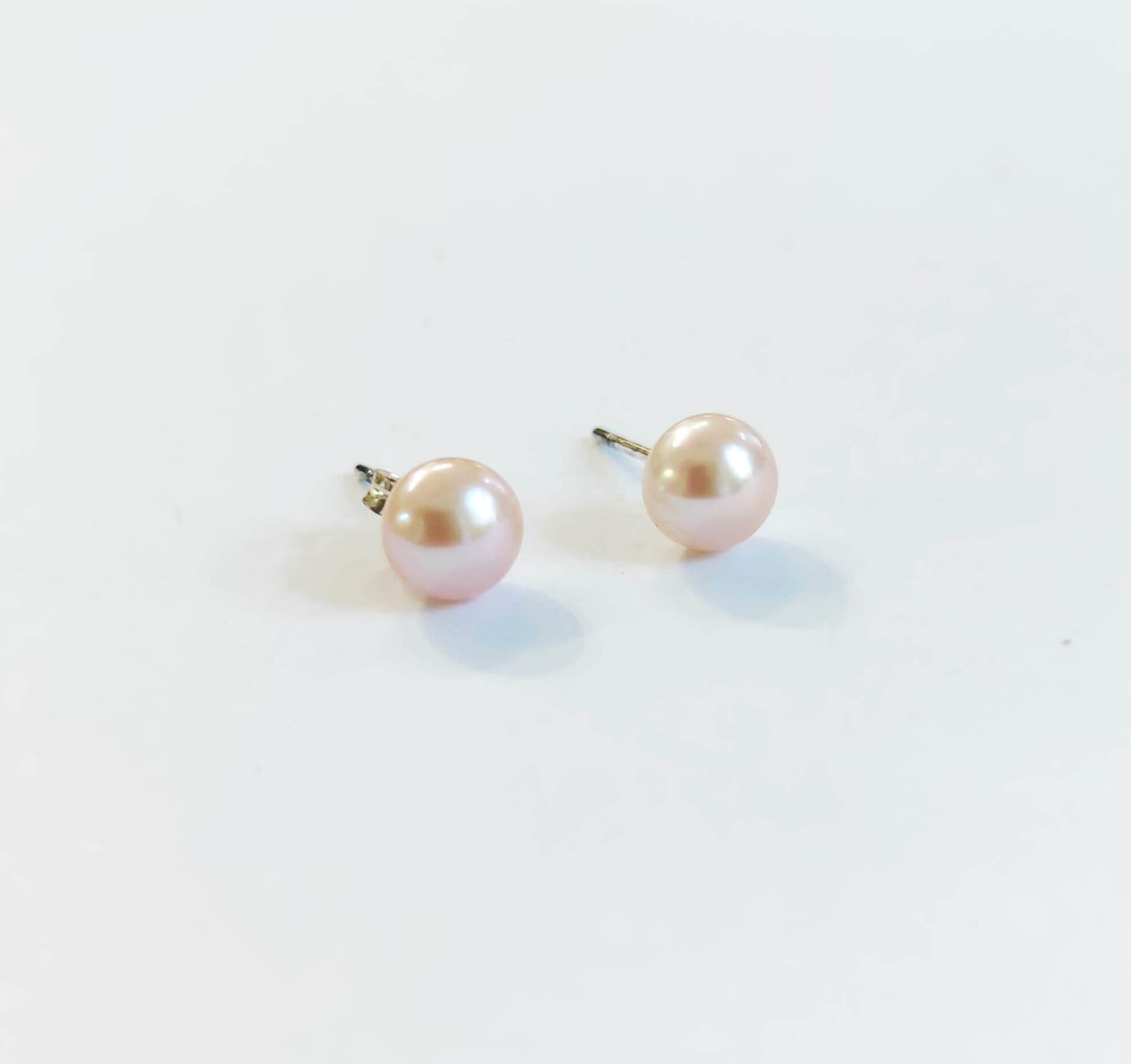 Silver Earrings with Golden Freshwater Pearls