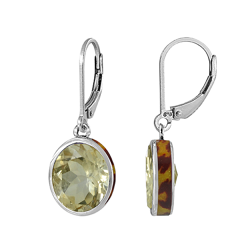 Silver Earrings with Citrines