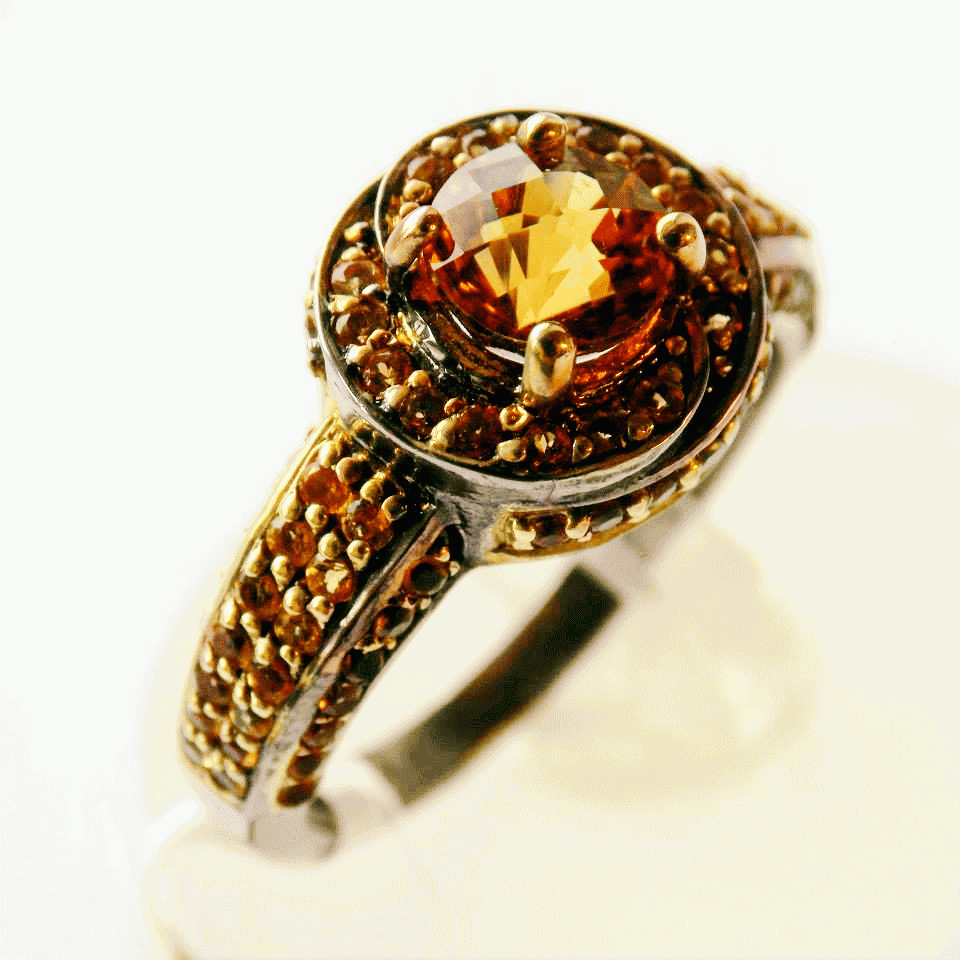 Серебряное кольцо с цитринами