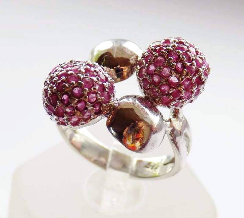 Silver Ring with Rubies