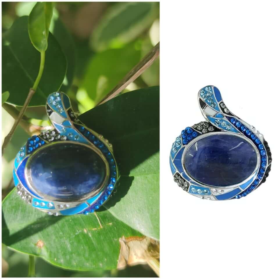 Серебряный кулон с Лазуритом и кристаллами SWAROVSKI