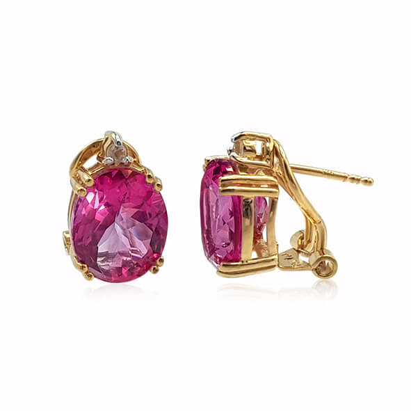 Серебряное кольцо с розовыми и белыми топазами