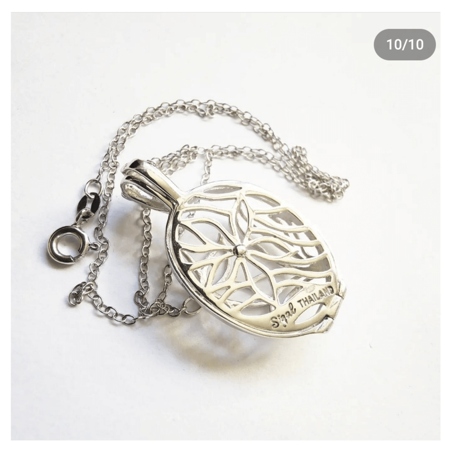 Silver Necklace with Onix