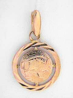 Кулон со знаком зодиака Телец из 14-каратного красного золота