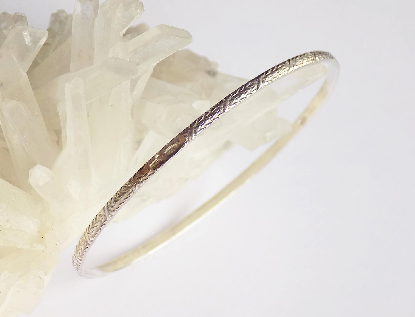 Silver "Knitted" Bangle Bracelet