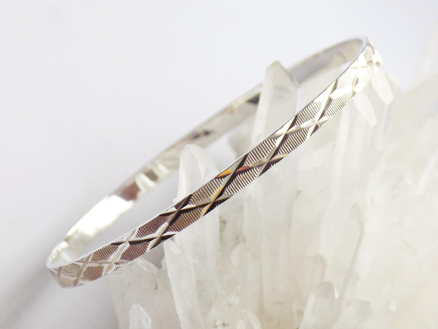 Silver Engraved Bangle