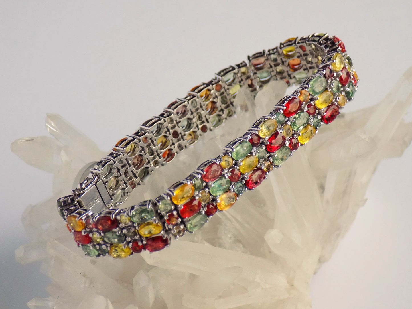 Silver Bracelet with Multicolored Sapphires - AnArt