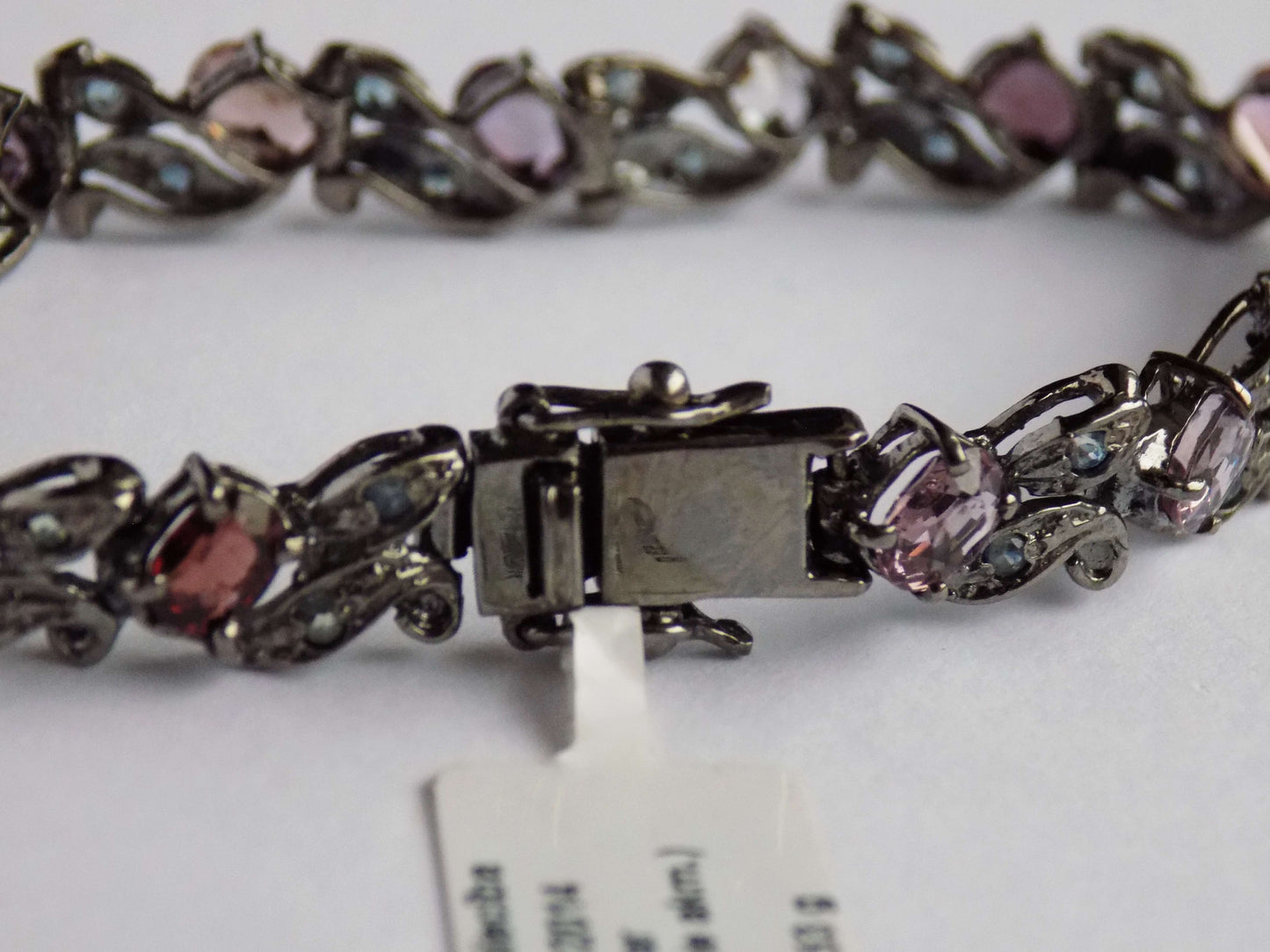 Silver Bracelet with Multicolored Spinels and Blue Sapphires - AnArt