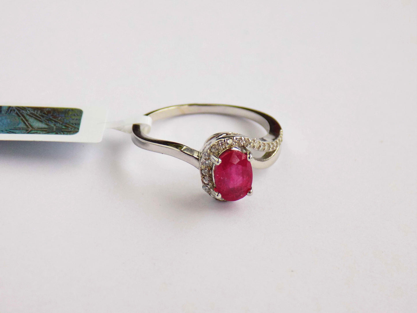 Silver Ring with Ruby and Zircons - AnArt