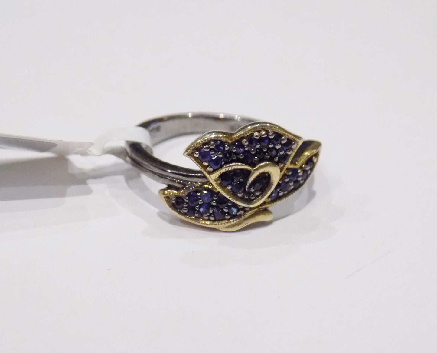 Silver Butterfly Ring with Blue Sapphires