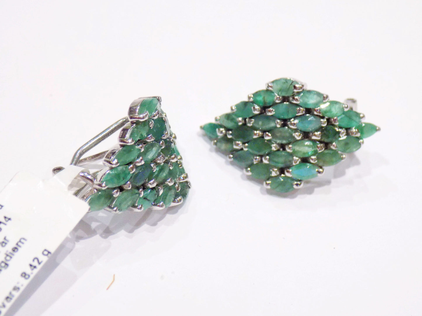Silver Earrings with Emeralds