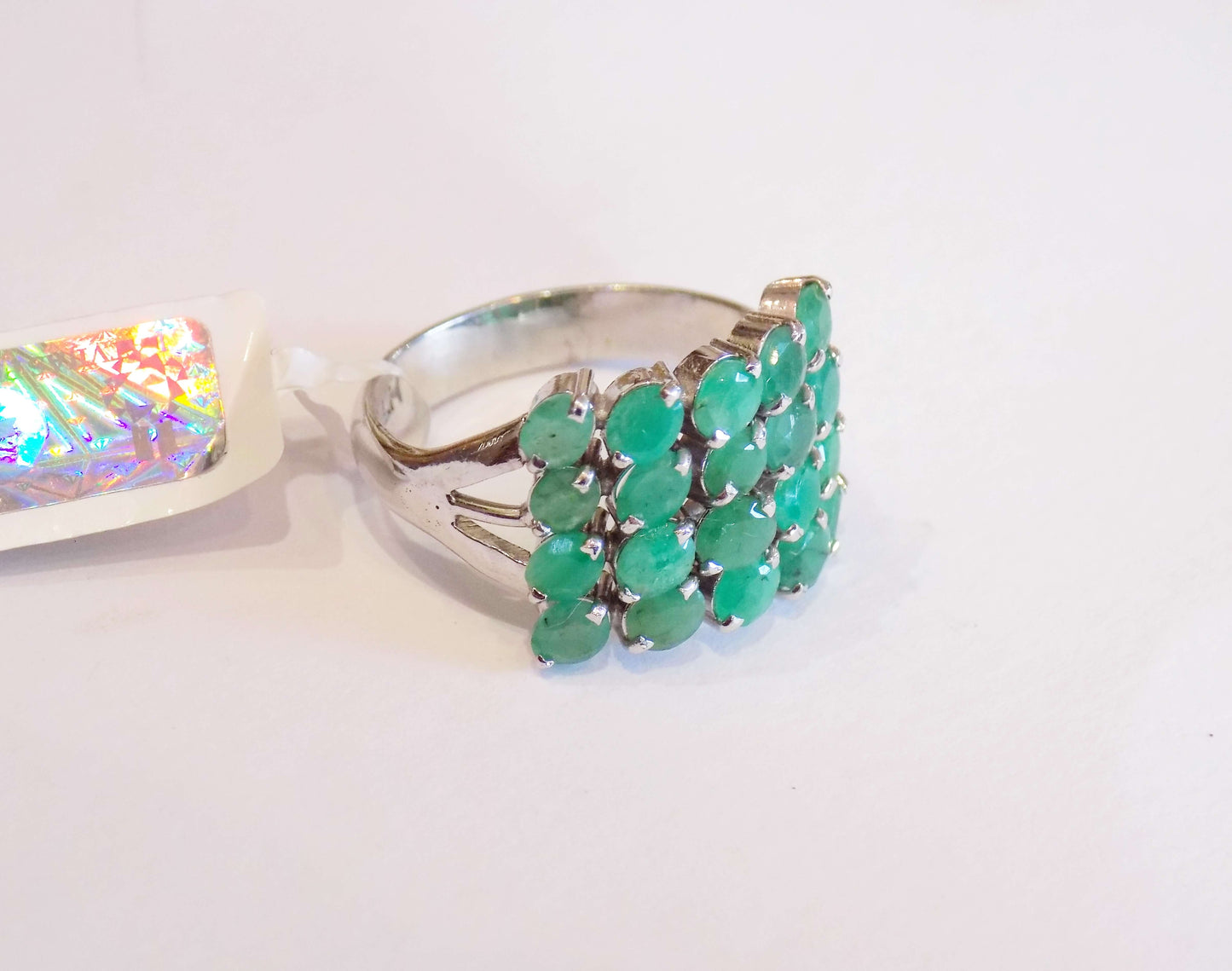 Серебряные серьги с Изумрудами