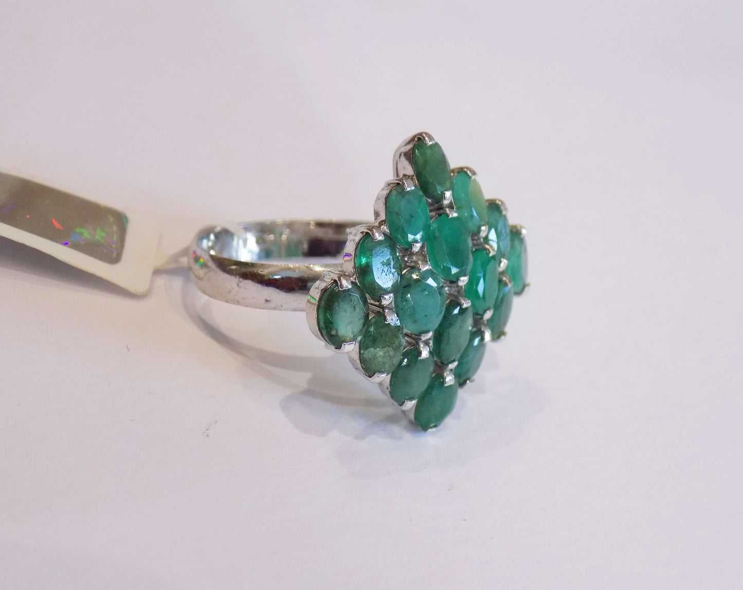 Silver Ring with Emeralds