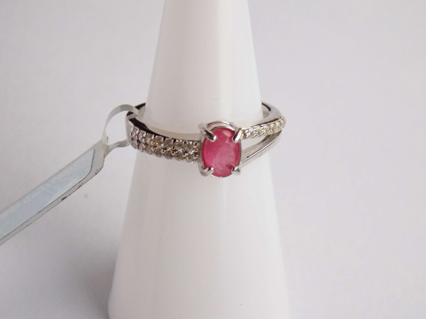 Silver Ring with Ruby and Zircons - AnArt