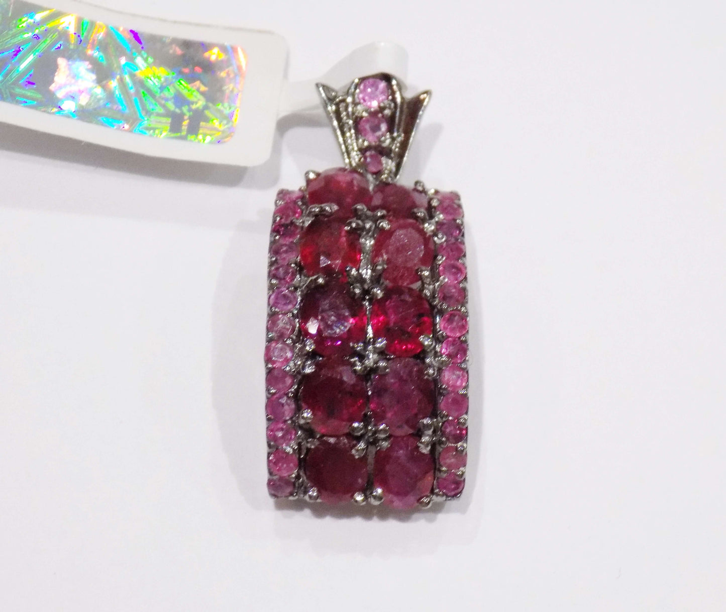 Silver Pendant with Rubies