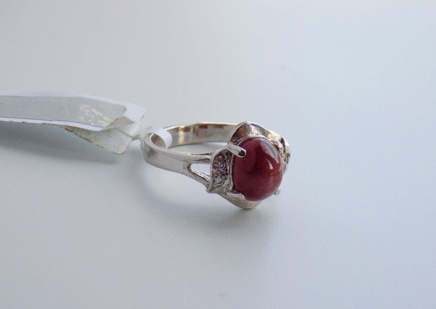 Silver Ring with Ruby and Zircons - AnArt