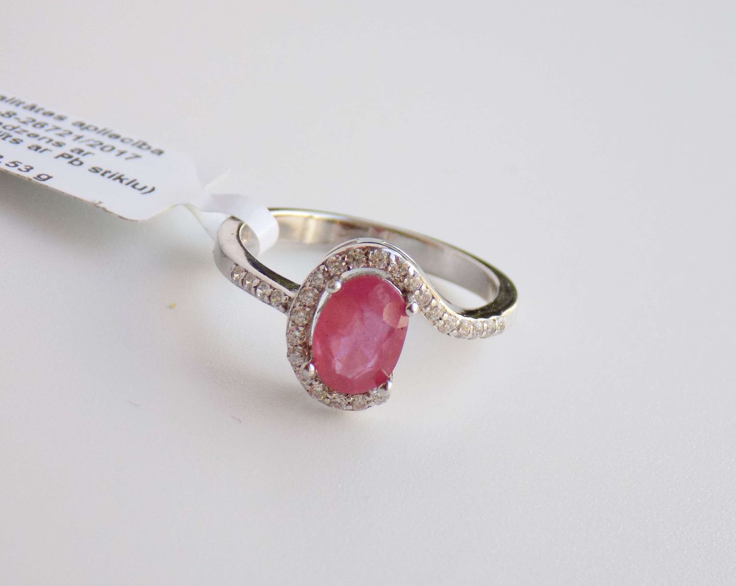 Silver Ring with Ruby and Zircons - AnArt