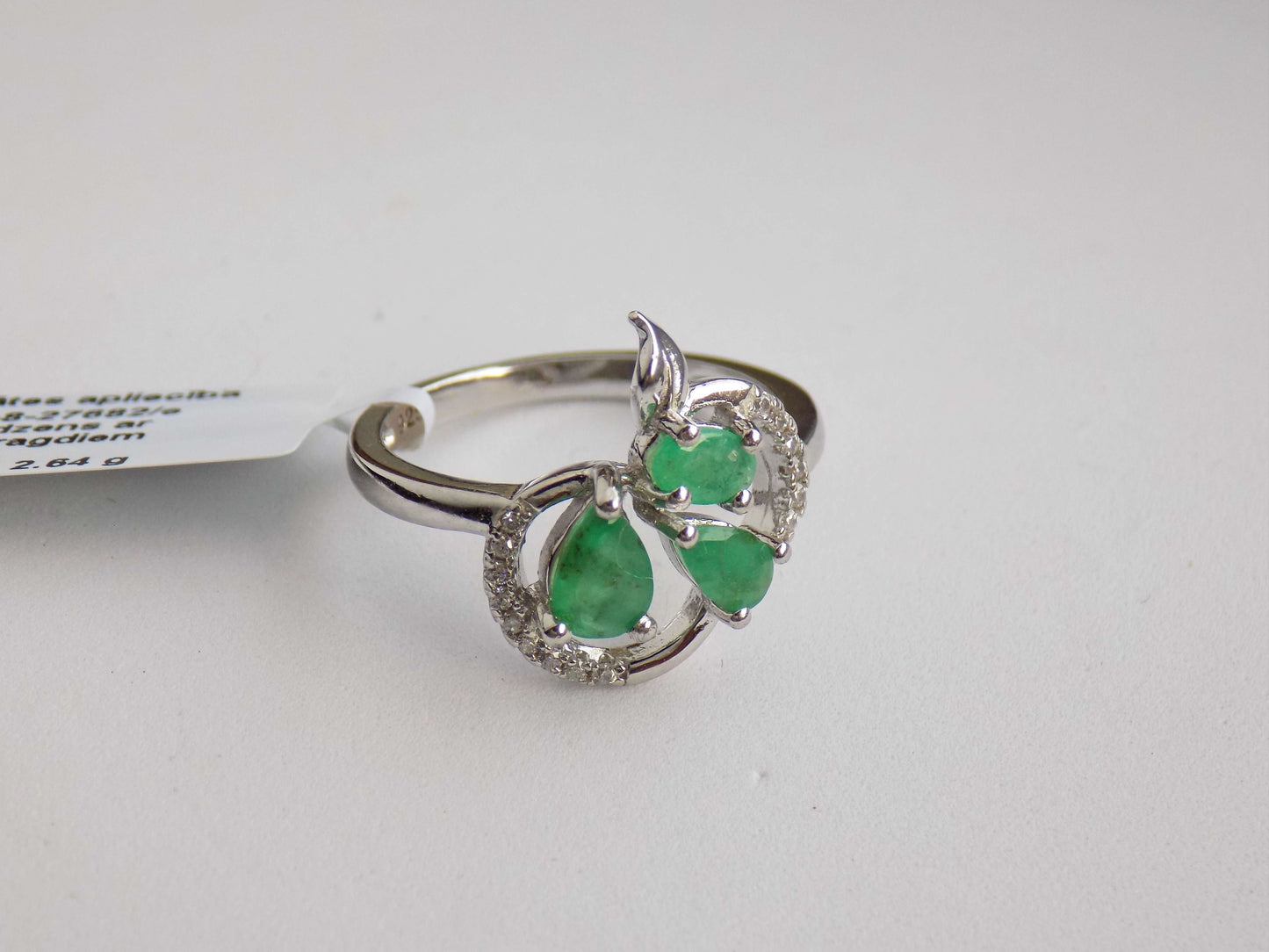 Silver Ring with Emeralds and Zircons - AnArt