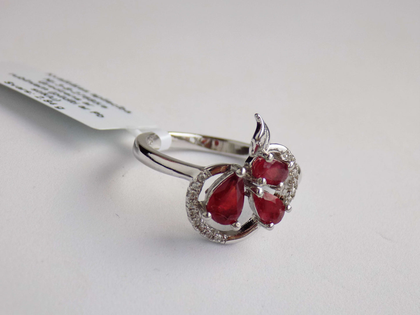 Silver Ring with Rubies and Zircons - AnArt