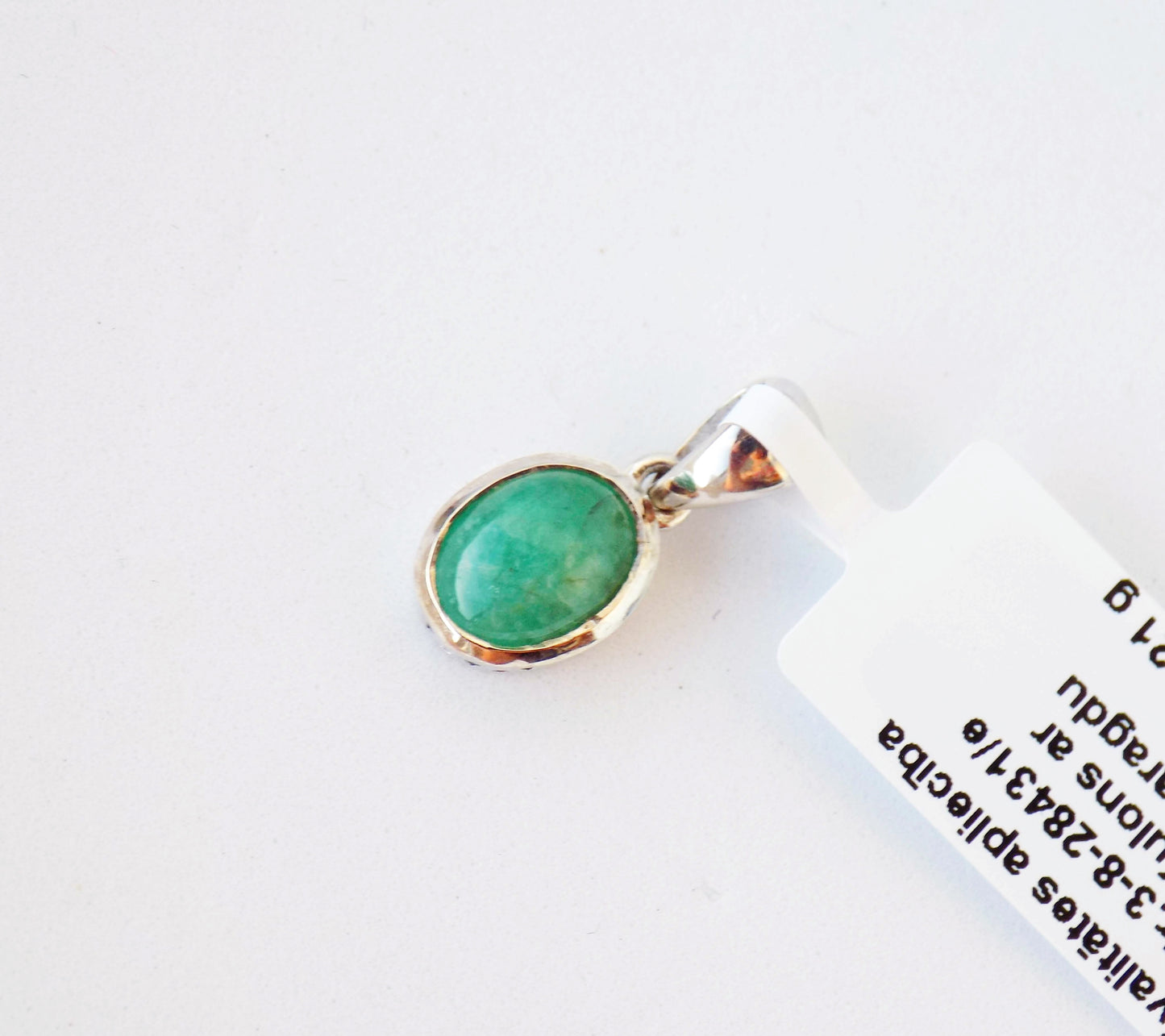 Silver Pendant with Emerald