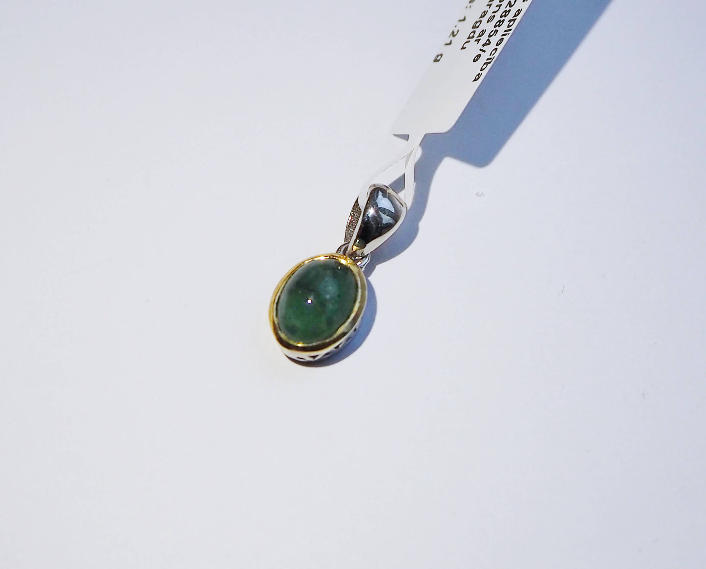 Silver Pendant with Emerald