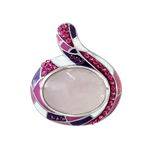 Silver Pendant with Rose Quartz - AnArt