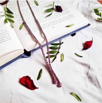 Silver Necklace with Rubies