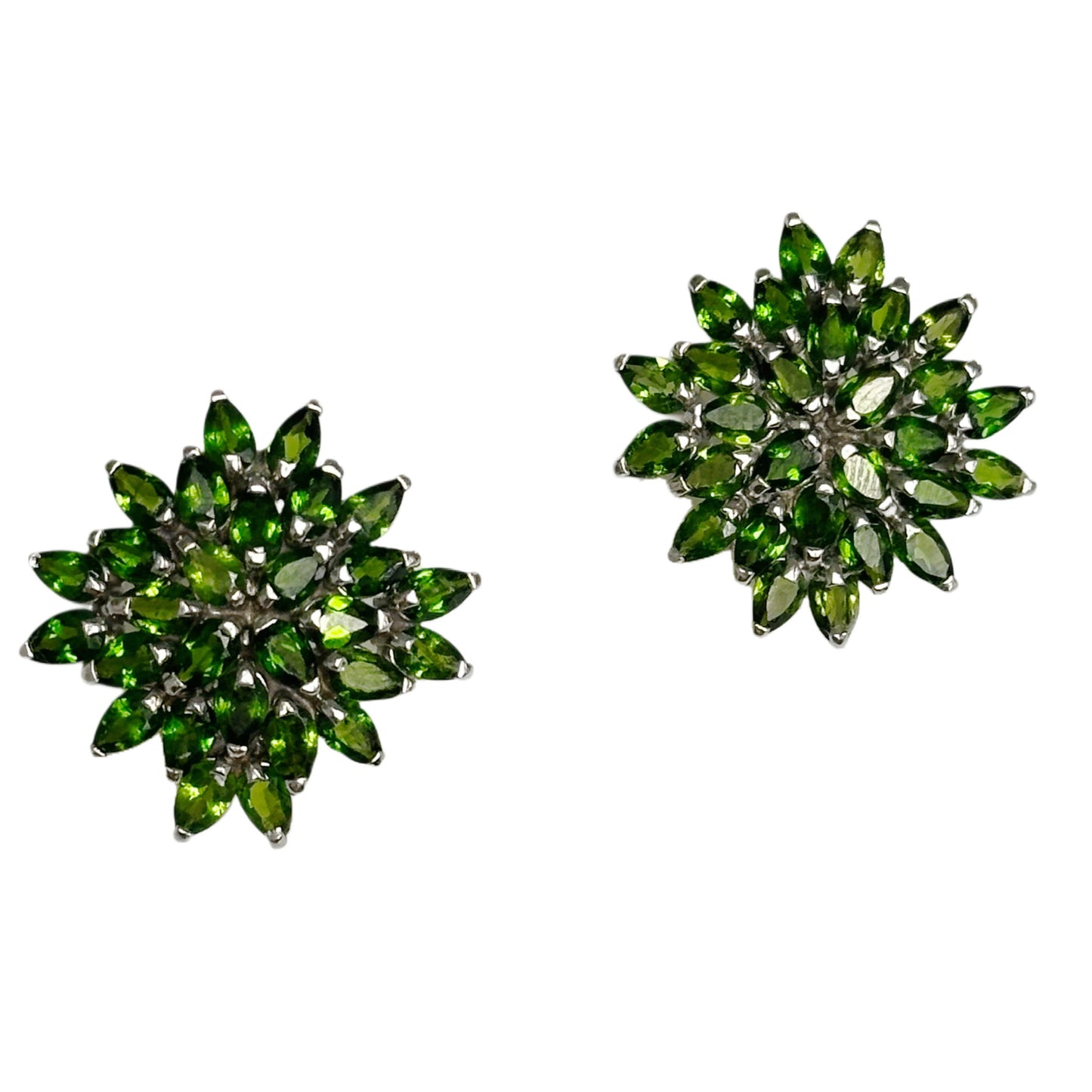 Silver Earrings with Chrome Diopsides