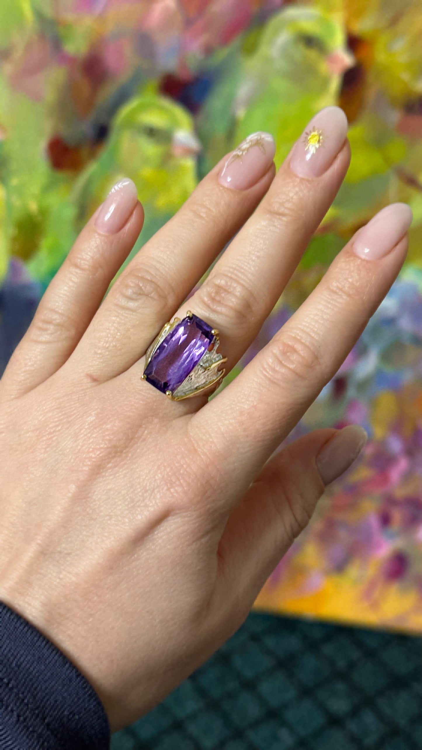 Sterling silver ring with amethyst