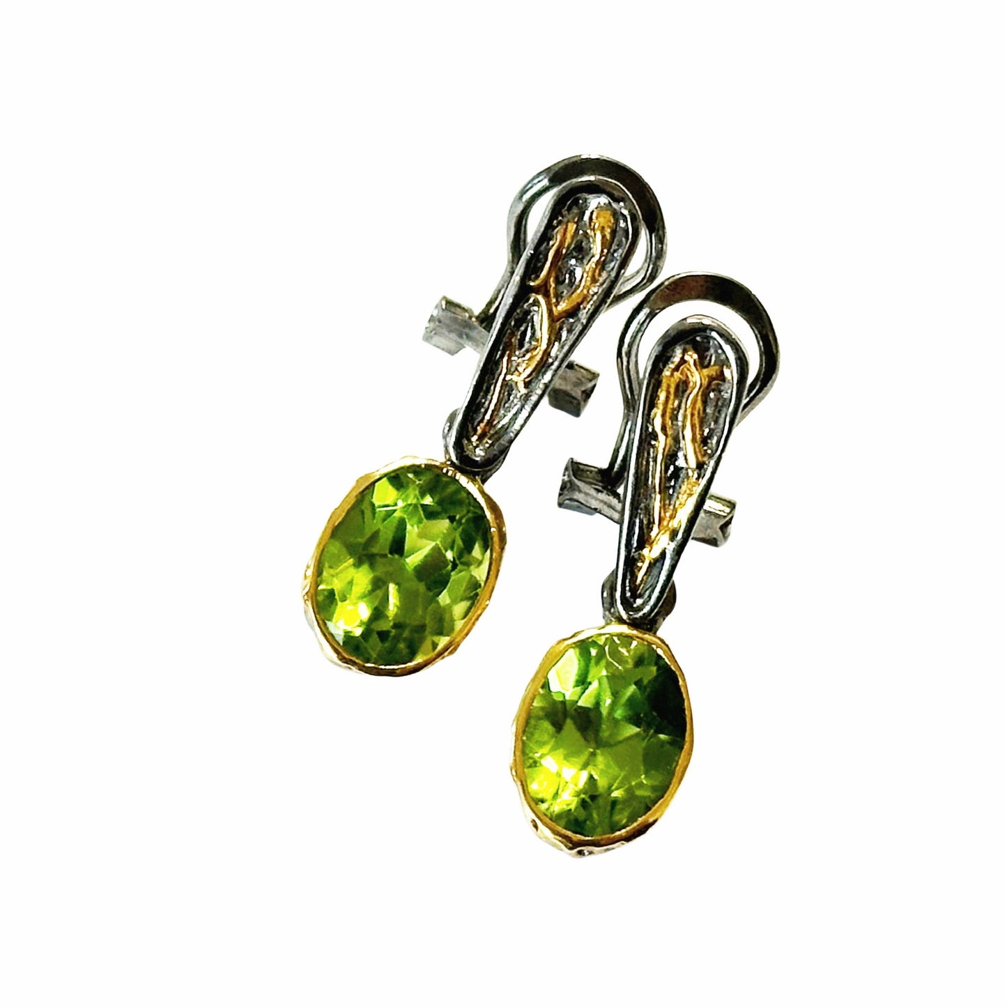 sterling silver earrings with peridots