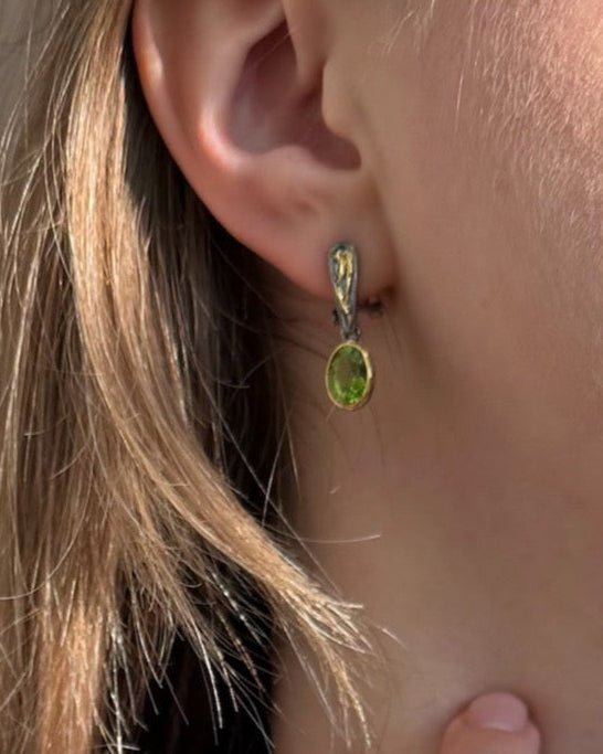 green gemstone earrings