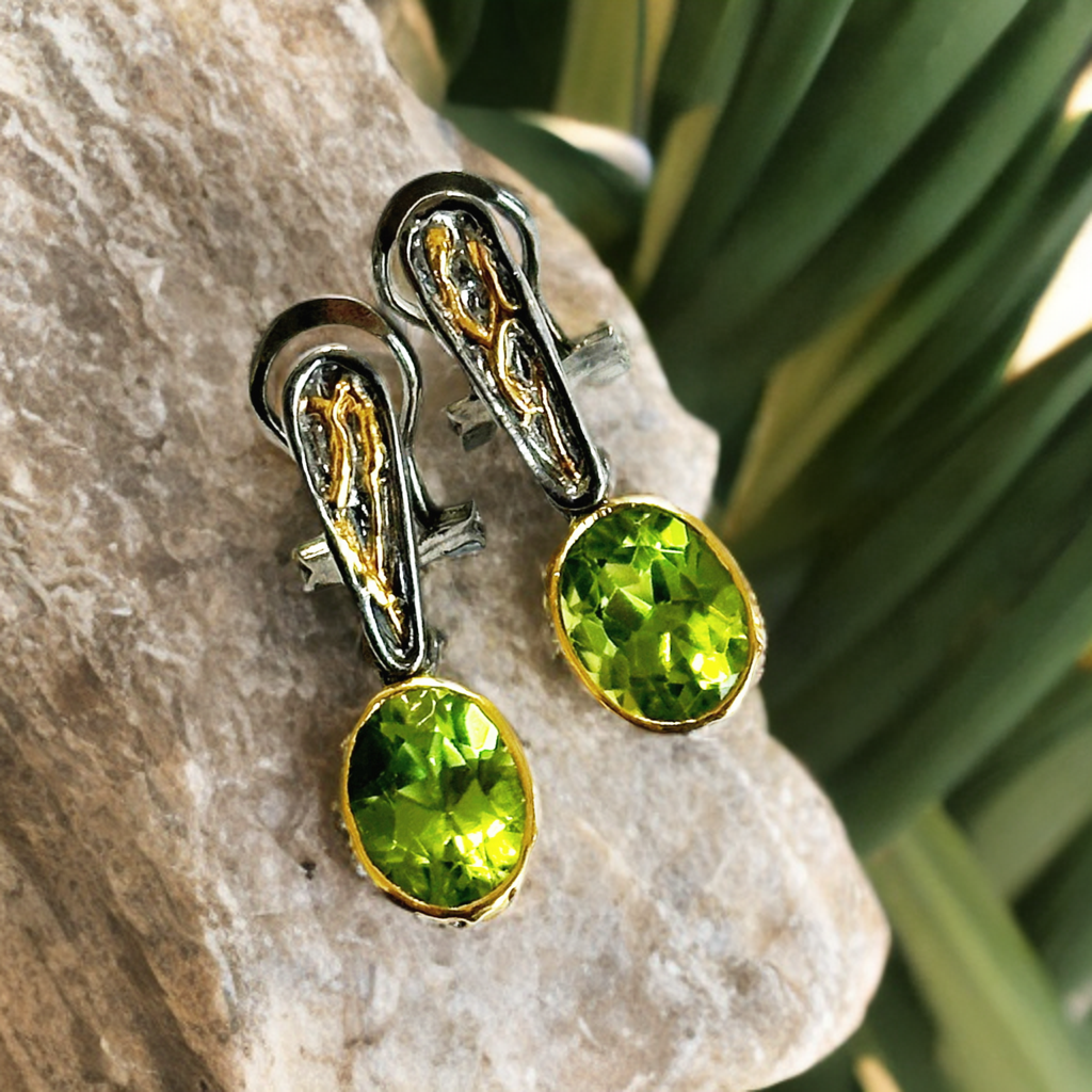 peridot, chrysolite earrings 