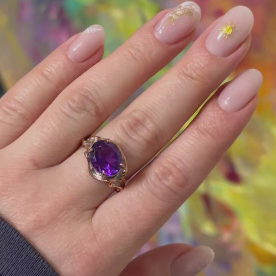 Sterling silver ring with amethyst